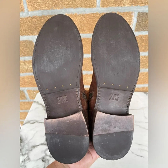 Frye Womens SHIRLEY OVER THE KNEE Brown Oiled boots 10 B - Picture 6 of 14